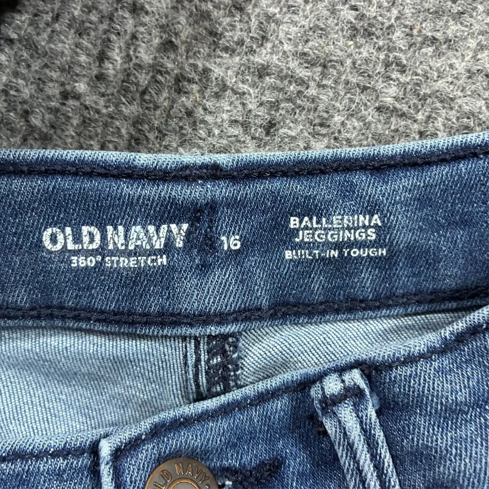 Old Navy 360 Stretch Ballerina Jeggings Girls Size 16‎ Blue Denim Built In Tough